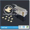 Aucas Cat7 RJ45 Modular Plug China Fábrica de Alimentação Macho Plug Connector